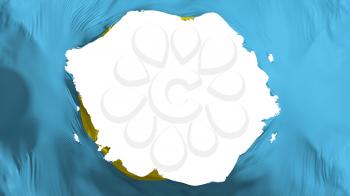 Broken Palau flag, white background, 3d rendering