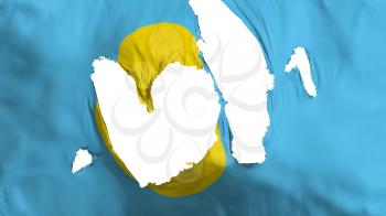 Ragged Palau flag, white background, 3d rendering