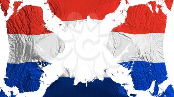 Paraguay torn flag fluttering in the wind, over white background, 3d rendering