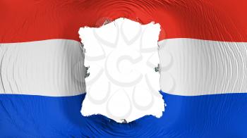 Square hole in the Paraguay flag, white background, 3d rendering