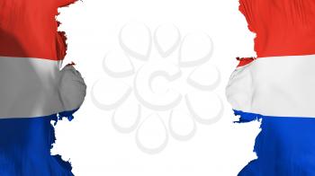 Blasted Paraguay flag, against white background, 3d rendering