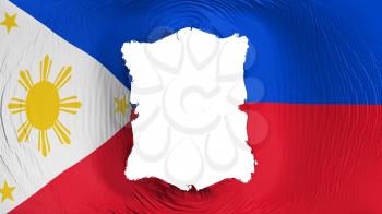 Square hole in the Philippines flag, white background, 3d rendering
