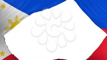 Divided Philippines flag, white background, 3d rendering