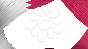Divided Qatar flag, white background, 3d rendering
