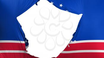 Cracked Richmond city, capital of Virginia state flag, white background, 3d rendering