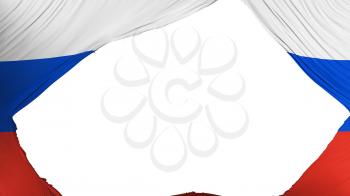 Divided Russia flag, white background, 3d rendering