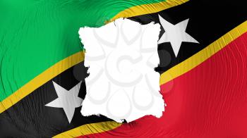 Square hole in the Saint Kitts and Nevis flag, white background, 3d rendering