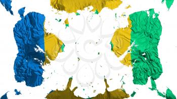 Scattered Saint Vincent and Grenadines flag, white background, 3d rendering
