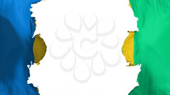 Blasted Saint Vincent and Grenadines flag, against white background, 3d rendering