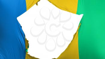 Cracked Saint Vincent and Grenadines flag, white background, 3d rendering