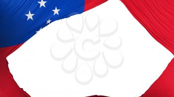 Divided Samoa flag, white background, 3d rendering
