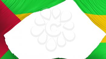 Divided Sao Tome and Principe flag, white background, 3d rendering