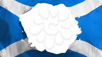 Broken Scotland flag, white background, 3d rendering