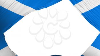 Divided Scotland flag, white background, 3d rendering