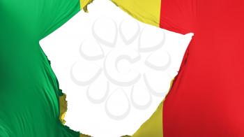 Cracked Senegal flag, white background, 3d rendering