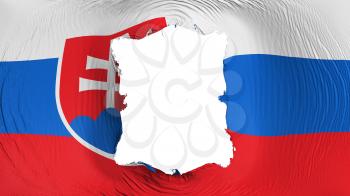 Square hole in the Slovakia flag, white background, 3d rendering