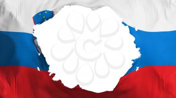 Broken Slovenia flag, white background, 3d rendering
