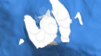 Ragged Somalia flag, white background, 3d rendering