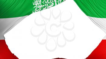 Divided Somaliland flag, white background, 3d rendering