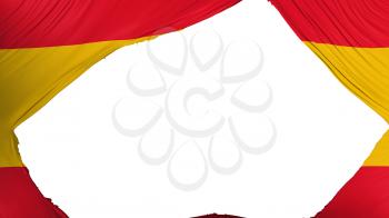 Divided Spain flag, white background, 3d rendering