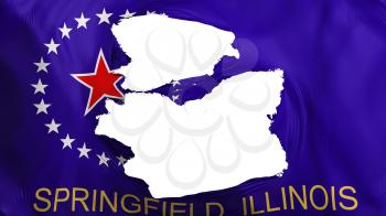 Tattered Springfield city, capital of Illinois state flag, white background, 3d rendering