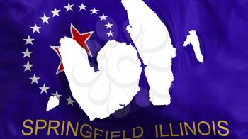 Ragged Springfield city, capital of Illinois state flag, white background, 3d rendering