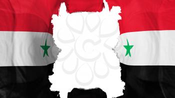 Ripped Syria flying flag, over white background, 3d rendering