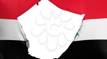 Cracked Syria flag, white background, 3d rendering