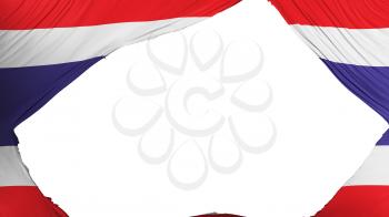 Divided Thailand flag, white background, 3d rendering