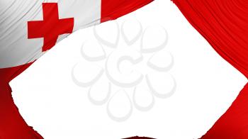 Divided Tonga flag, white background, 3d rendering