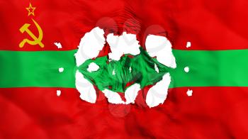 Holes in Transnistria flag, white background, 3d rendering