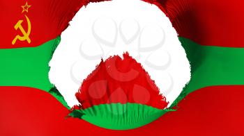 Big hole in Transnistria flag, white background, 3d rendering