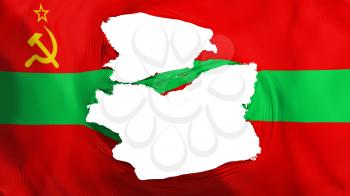 Tattered Transnistria flag, white background, 3d rendering