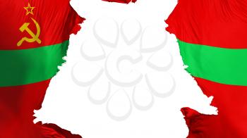 Transnistria flag ripped apart, white background, 3d rendering