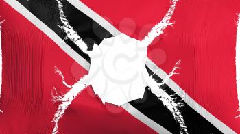 Trinidad and Tobago flag with a hole, white background, 3d rendering