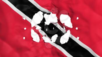 Holes in Trinidad and Tobago flag, white background, 3d rendering
