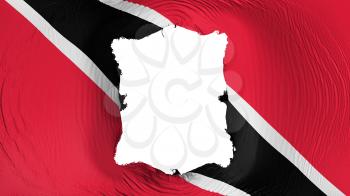 Square hole in the Trinidad and Tobago flag, white background, 3d rendering