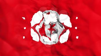 Holes in Tunisia flag, white background, 3d rendering