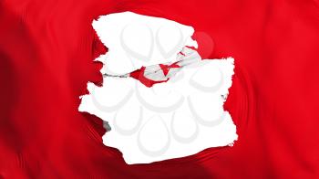 Tattered Tunisia flag, white background, 3d rendering