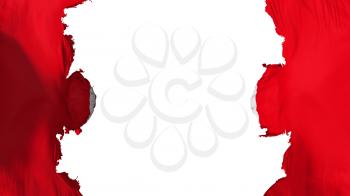 Blasted Tunisia flag, against white background, 3d rendering