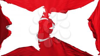 Destroyed Turkey flag, white background, 3d rendering