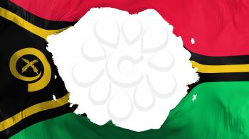 Broken Vanuatu flag, white background, 3d rendering
