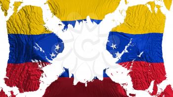 Venezuela torn flag fluttering in the wind, over white background, 3d rendering