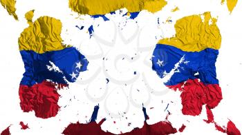 Scattered Venezuela flag, white background, 3d rendering