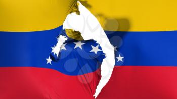 Damaged Venezuela flag, white background, 3d rendering
