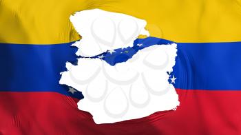 Tattered Venezuela flag, white background, 3d rendering