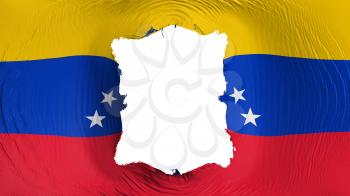 Square hole in the Venezuela flag, white background, 3d rendering