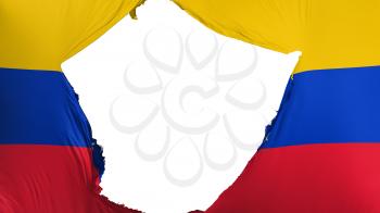Cracked Venezuela flag, white background, 3d rendering