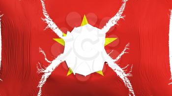 Vietnam flag with a hole, white background, 3d rendering