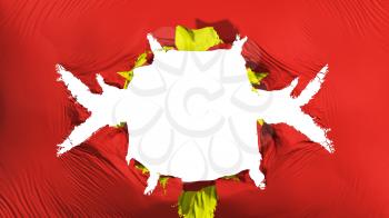 Vietnam flag with a big hole, white background, 3d rendering